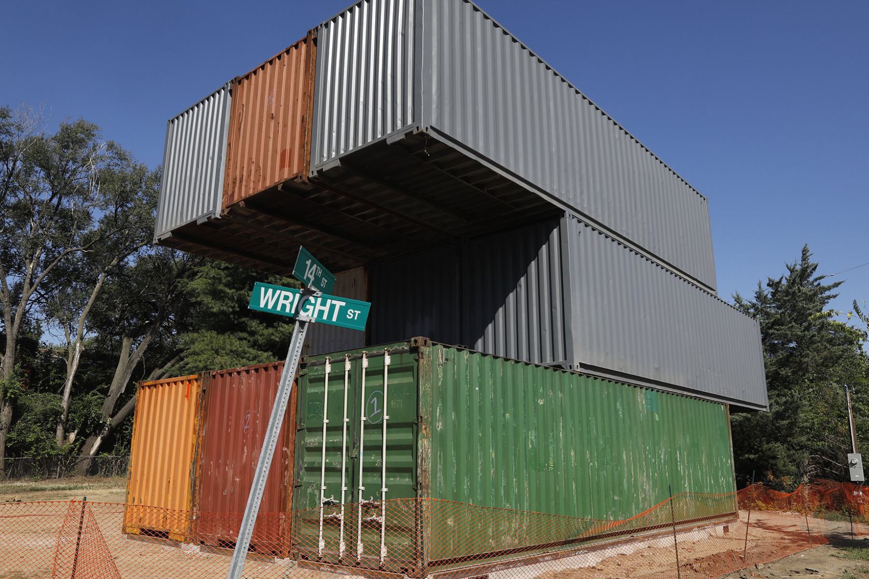 Shipping container home going up near Crown Candy